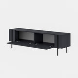 Herman TV cabinet anthracite 160 cm Melamine-faced wood composite