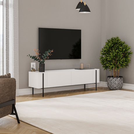 Herman TV cabinet white 160 cm Melamine wood composite