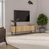 Herman TV cabinet Sapphire oak look 160 cm Melamine-faced wood composite