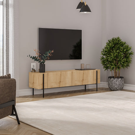 Herman TV cabinet Sapphire oak look 160 cm Melamine-faced wood composite