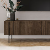 Herman TV cabinet in walnut look 160 cm Melamine-coated wood
