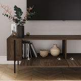 Herman TV cabinet in walnut look 160 cm Melamine-coated wood