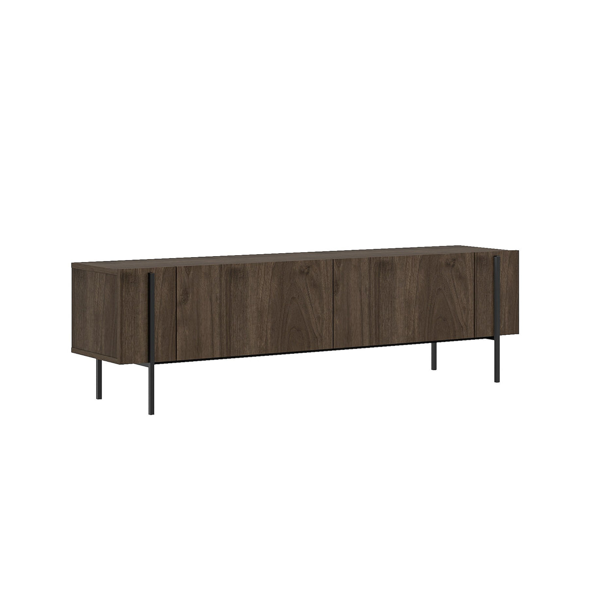 Herman TV cabinet in walnut look 160 cm Melamine-coated wood