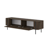 Herman TV cabinet in walnut look 160 cm Melamine-coated wood