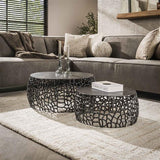 Coffee tables - Set of 2 Coffee tables Nola Black Nickel - Dimehouse