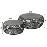Coffee tables - Set of 2 Coffee tables Nola Black Nickel - Dimehouse