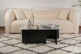 Coffee Tables - Rectangular Modern Coffee Table Vetroni Black Wood Look - Glass - 105x65 cm - Dimehouse
