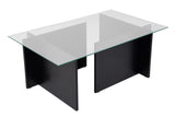Coffee Tables - Rectangular Modern Coffee Table Vetroni Black Wood Look - Glass - 105x65 cm - Dimehouse