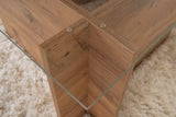 Coffee Tables - Rectangular Modern Coffee Table Vetroni Atlantic Pine Look - Glass - 105x65 cm - Dimehouse