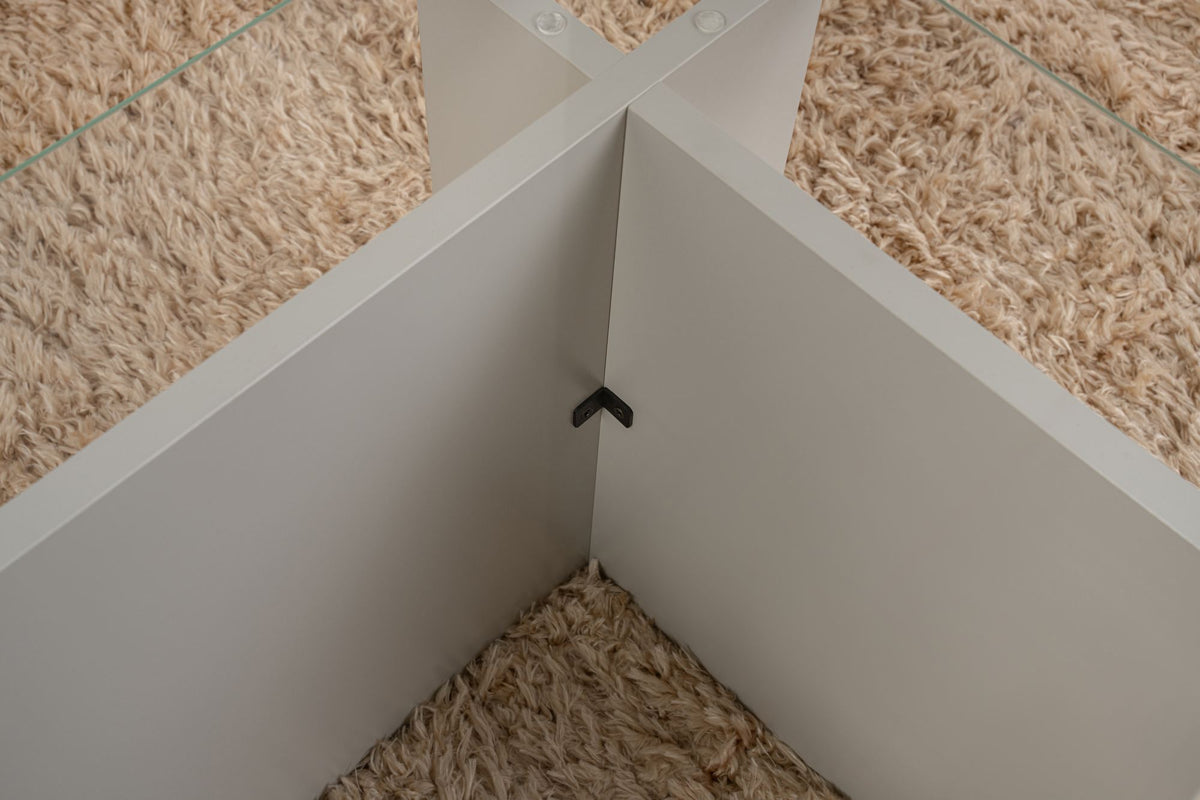 Coffee Tables - Rectangular Modern Coffee Table Vetroni Gray - Glass - 105x65 cm - Dimehouse