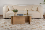 Coffee Tables - Rectangular Modern Coffee Table Honey Oak Wood Look - Glass - 105x65 cm - Dimehouse