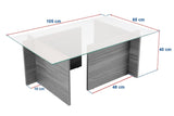 Coffee Tables - Rectangular Modern Coffee Table Honey Oak Wood Look - Glass - 105x65 cm - Dimehouse