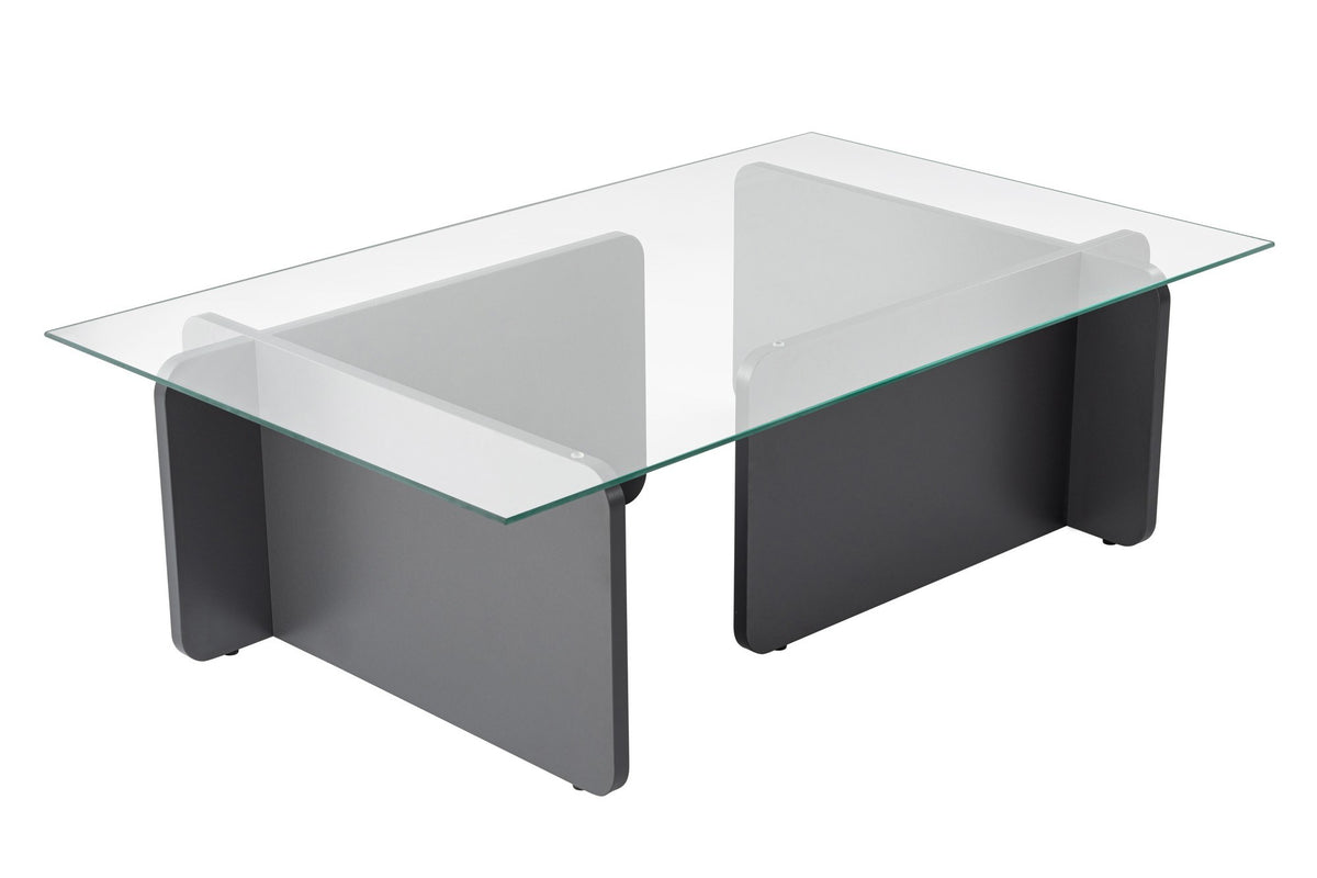 Coffee tables - Coffee table Glass Anthracite Opal 105x65 cm - Dimehouse