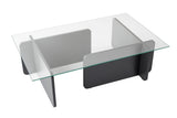 Coffee tables - Coffee table Glass Anthracite Opal 105x65 cm - Dimehouse