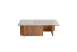 Coffee tables - Coffee table Atlantic Pine Melamine Glass Opal 105x65x30 cm - Dimehouse