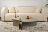 Coffee Tables - Round Coffee Table Ash Green Melamine 90 cm Orin - Dimehouse