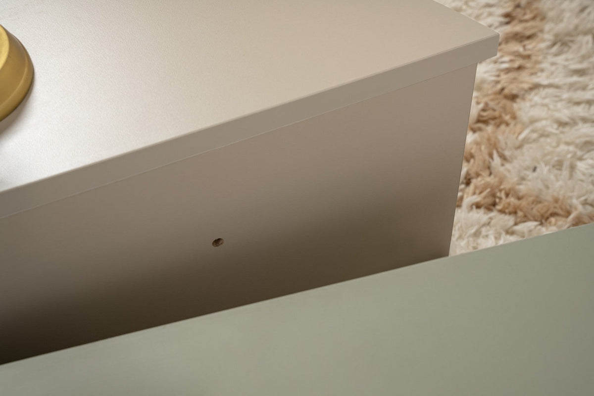 Coffee Tables - Round Coffee Table Ash Green Melamine 90 cm Orin - Dimehouse
