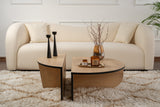 Coffee tables - Coffee table Round 85 cm Natural Oak Look Melamine Orin - Dimehouse