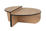 Coffee tables - Coffee table Round 85 cm Natural Oak Look Melamine Orin - Dimehouse