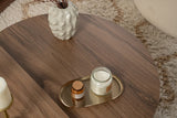 Coffee tables - Round coffee table Orion walnut and white melamine 90x60 cm - Dimehouse