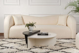 Coffee tables - Round coffee table Orion white and black melamine 90x60 cm - Dimehouse