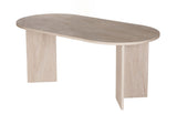 Dining tables - Oval dining table travertine melamine - Japandi - 180x89.5x75 cm - Sota - Dimehouse