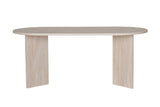 Dining tables - Oval dining table travertine melamine - Japandi - 180x89.5x75 cm - Sota - Dimehouse