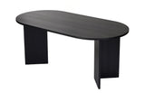 Dining tables - Oval dining table Black melamine - Japandi - 180x89.5x75 cm - Sota - Dimehouse