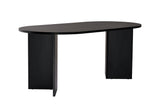 Dining tables - Oval dining table Black melamine - Japandi - 180x89.5x75 cm - Sota - Dimehouse