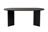 Dining tables - Oval dining table Black melamine - Japandi - 180x89.5x75 cm - Sota - Dimehouse