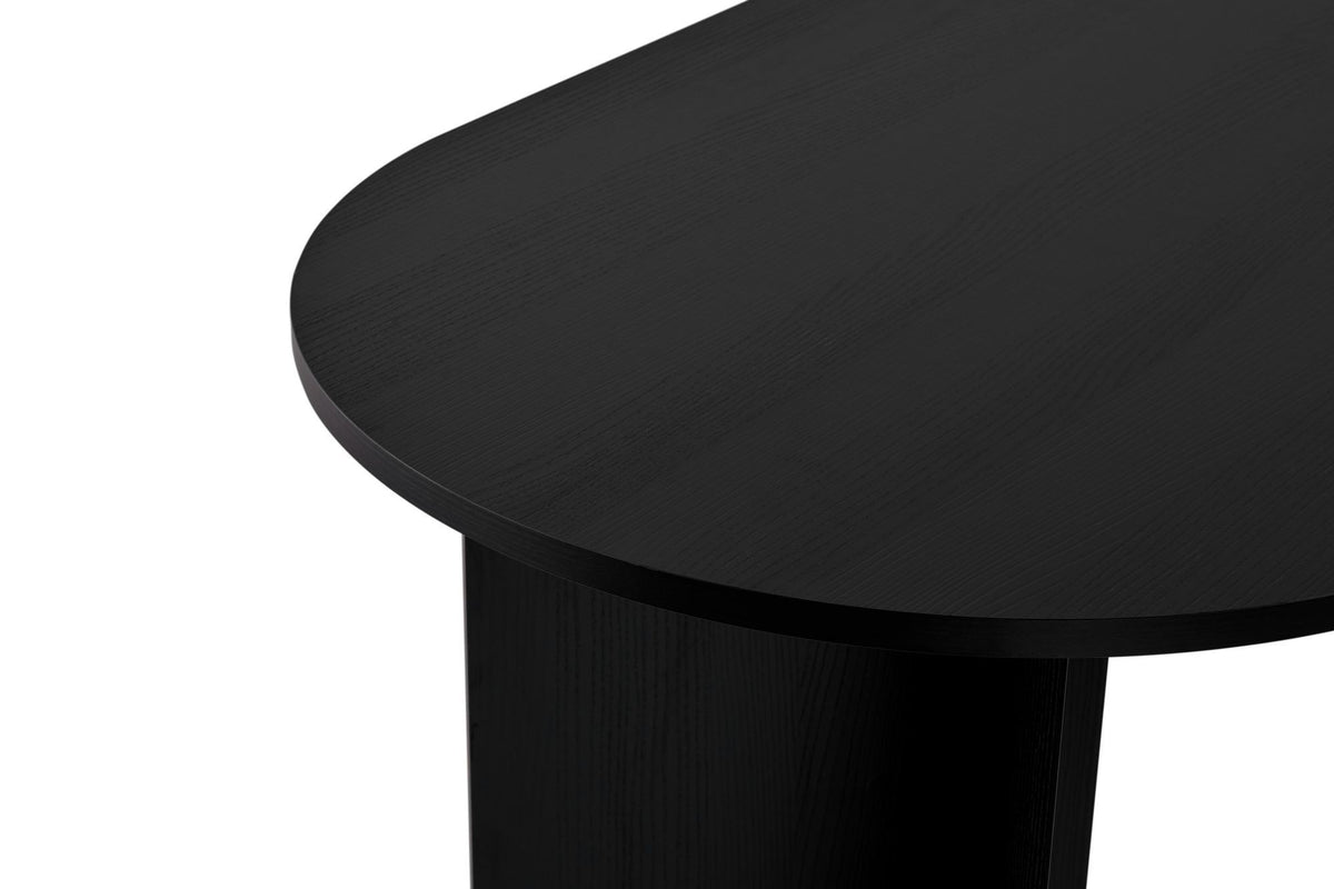 Dining tables - Oval dining table Black melamine - Japandi - 180x89.5x75 cm - Sota - Dimehouse