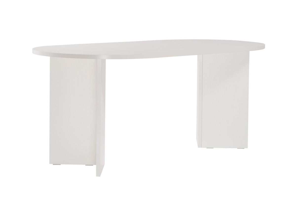 Dining tables - Oval dining table White melamine - Japandi - 180x89.5x75 cm - Sota - Dimehouse