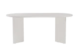 Dining tables - Oval dining table White melamine - Japandi - 180x89.5x75 cm - Sota - Dimehouse