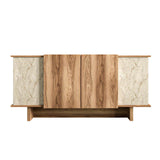 Diana sideboard in travertine look 180 cm Travertine look, walnut color Melamine coated wood composite