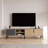 Tarz sideboard in anthracite oak look 180 cm Anthracite, oak look Melamine-faced wood