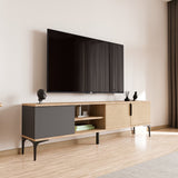 Tarz sideboard in anthracite oak look 180 cm Anthracite, oak look Melamine-faced wood
