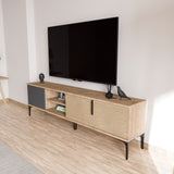 Tarz sideboard in anthracite oak look 180 cm Anthracite, oak look Melamine-faced wood