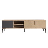 Tarz sideboard in anthracite oak look 180 cm Anthracite, oak look Melamine-faced wood