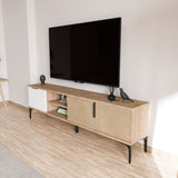 Tarz sideboard in white oak look 180 cm White, oak look Melamine coated wood composite