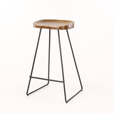 Bar stools - Bar stool Lenn Acacia wood - Seat height 71 cm - Without backrest - Dimehouse