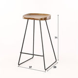 Bar stools - Bar stool Lenn Acacia wood - Seat height 71 cm - Without backrest - Dimehouse