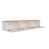 West wall shelf white with oak look 150 cm White, Atlantic Pine oak look Melamine-faced wood composite