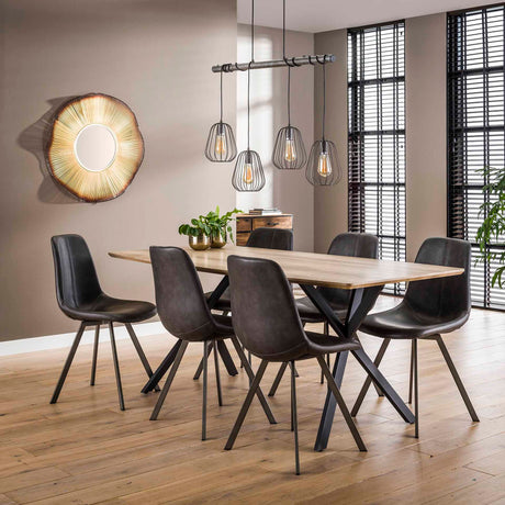 Dining room chairs - Dining room chair Black Siena Saddle PU Artificial leather - Dimehouse