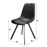Dining chair Black Siena Saddle PU Faux Leather 