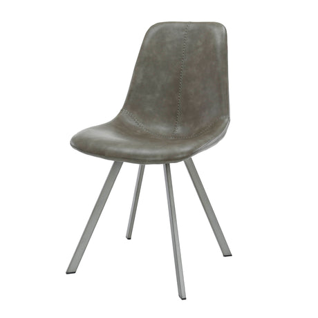 Dining room chairs - Dining room chair Taupe Siena Saddle PU Artificial leather - Dimehouse