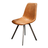 Dining room chairs - Dining room chair Brown Siena Saddle PU Artificial leather - Dimehouse