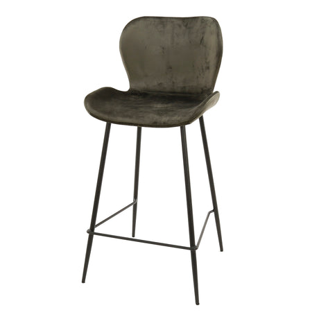 Bar Stools - Modern Bar Stool Velours Anthracite Without Armrests Argo - Dimehouse