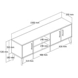 TV Furniture - TV Furniture Exxen Oak Melamine 150x52x34 cm - Dimehouse