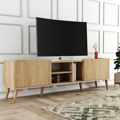 TV Furniture - TV Furniture Lotus Oak Melamine 180x50x34 cm - Dimehouse