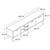 TV Furniture - TV Furniture Exxen Oak Melamine 180x52x35 cm - Dimehouse